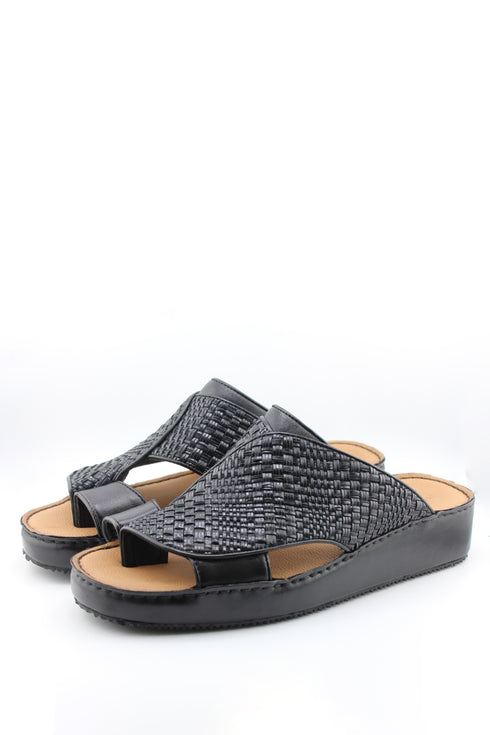 DFC Relax Men Woven Leather Slip-On Sandals